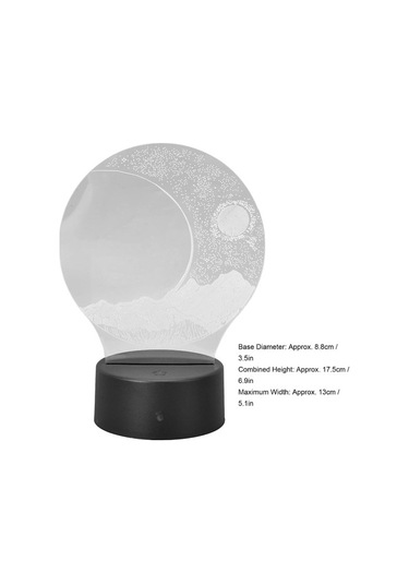 Goldenqian 3d Işık, Çevre Dostu Ay Akrilik Doğum Günü Hediyesi Için Office Için Canlı Led Gece Lambası Hqua38 Siyah