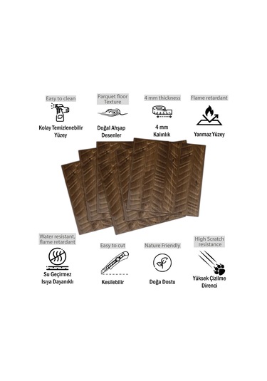 3 Boyutlu Duvar Paneli Kabartmalı Kılçık Desen Pvc 41x41 Cm/ 6 Adet /1 M² Antik