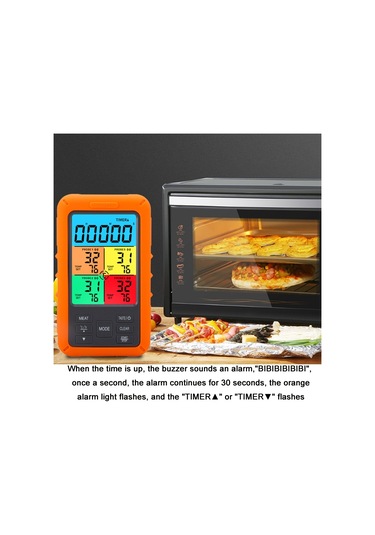 Sones Ts-tp40-x Kablosuz Renkli Ekranlı Elektronik Dijital Gıda Termometresi Turuncu