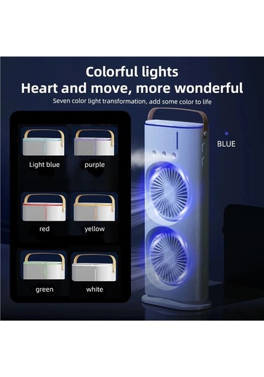 Jialan Usb Şarj Klima Fanı Taşınabilir Soğutma Fanı 3 Memeleri