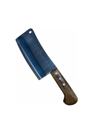 Ahşap Saplı Kara Satır - Dövme Çelik Kemik Satırı