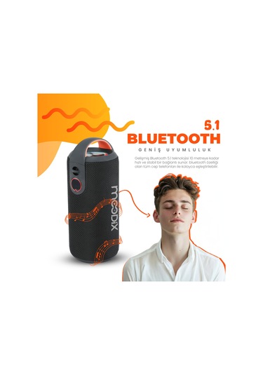 Moodix Kı23ks162 Bluetooth Hoparlör Siyah 10w 2 Ipx6 Suya Dayanıklı