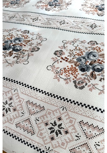 Alla Turca Çift Kişilik Kanaviçe Desenli Pike Gri 200x240 Cm %100 Pamuk Gri