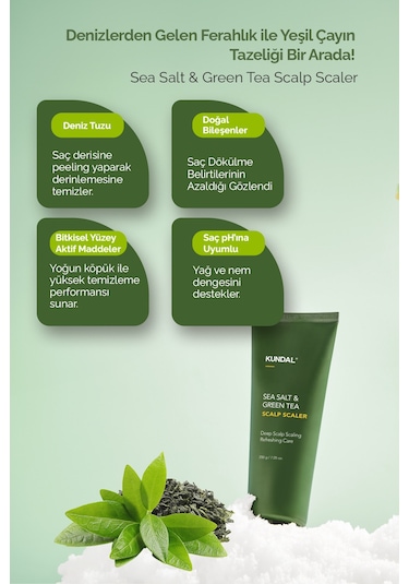 Kundal Arındırıcı Ferahlatıcı Saç Derisi Peelingi Sea Salt & Green Tea Scalp Scaler 200 G