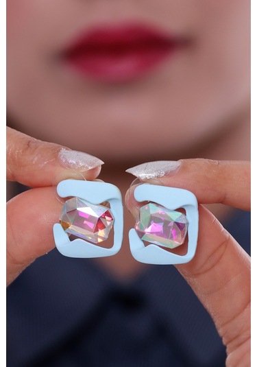 Bhs Life 925 Ayar Gümüş Kristal Taşlı Küpe Krem