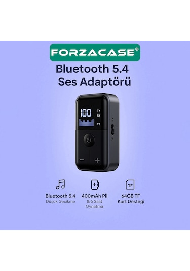 Forzacase Tv, Araç, Bilgisayar Uyumlu 2in1 Aux Bluetooth 5.4 Tf Kartlı Kablosuz Ses Adaptörü - Fc1129