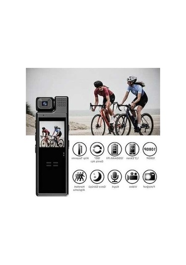 Ulzyvf Cmr-19 Siyah 4k 180 Vücut Kamerası Wifi Gece Görüşüm Aksiyon Kamerası Siyah Siyah