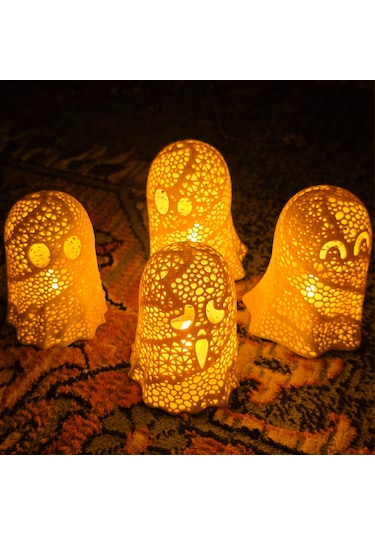 Hayalet Lamba - Tea Light (1 Adet) Beyaz