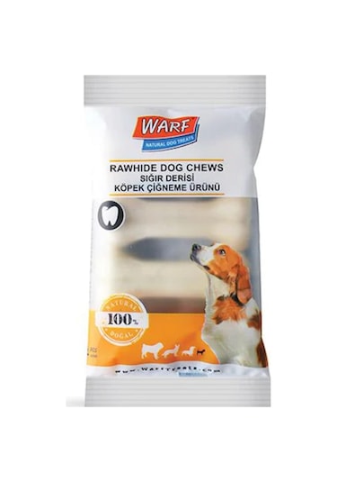 Warf Sığır Derisi XS Beyaz Köpek Ödül Kemiği 7.5 CM 4'lü 100 G