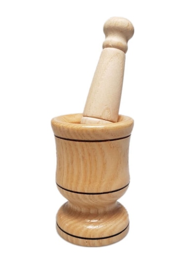 Büro Ev Ofis Mutfağı İçin 11cm Ahşap Şimşir Bambu Havan Seti Diğer