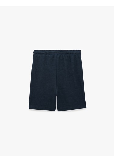 Koton Regular Fit Cepli Bermuda Beli Bağcıklı Şort Lacivert 6sam40068mk