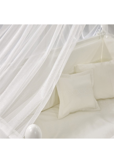 Meltem Kids Mondo İncili Krem Pamuklu Bebek Uyku Seti 60 x 120 CM Krem