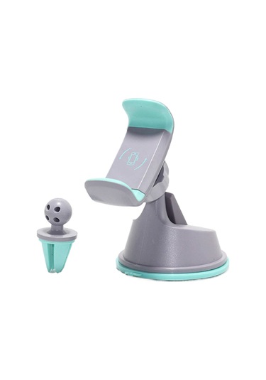 Singree Evrensel Araç Telefon Tutucu - 360 Derece Dönebilir, Yapışkanlı Vantuzlu, Tek Elle Kullanım Gri