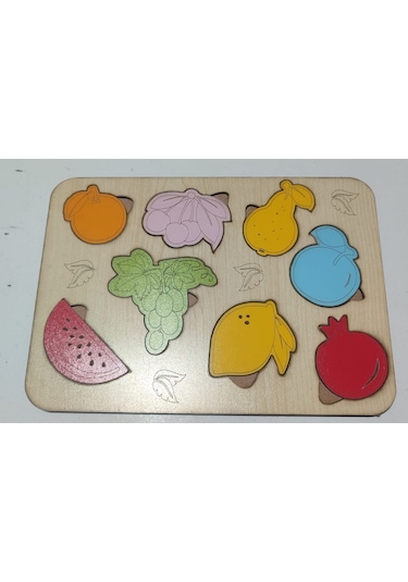 Ahşap Renkli Meyve Puzzle 1