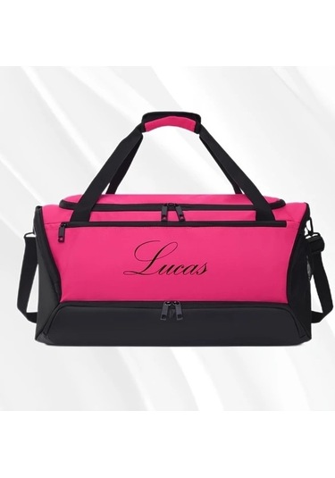 Sandwich Motion003 Kişiselleştirilebilir Pembe Seyahat Spor Çantası Bölmeli Ayakkabı Cebi Motion003 Kişiselleştirilebilir Seya Pembe