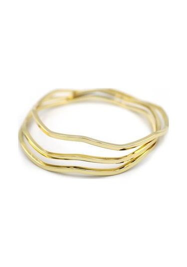 Zigzag Ajda Bilezik-60mm - Altın Çok Renkli