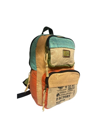 Kaliteli Tek Bölmeli Vintage Disayn Günlük Sırt Gezi Okul Seyahat Çantası Jannie Bag 27 Cm X 40 Cm Mavi