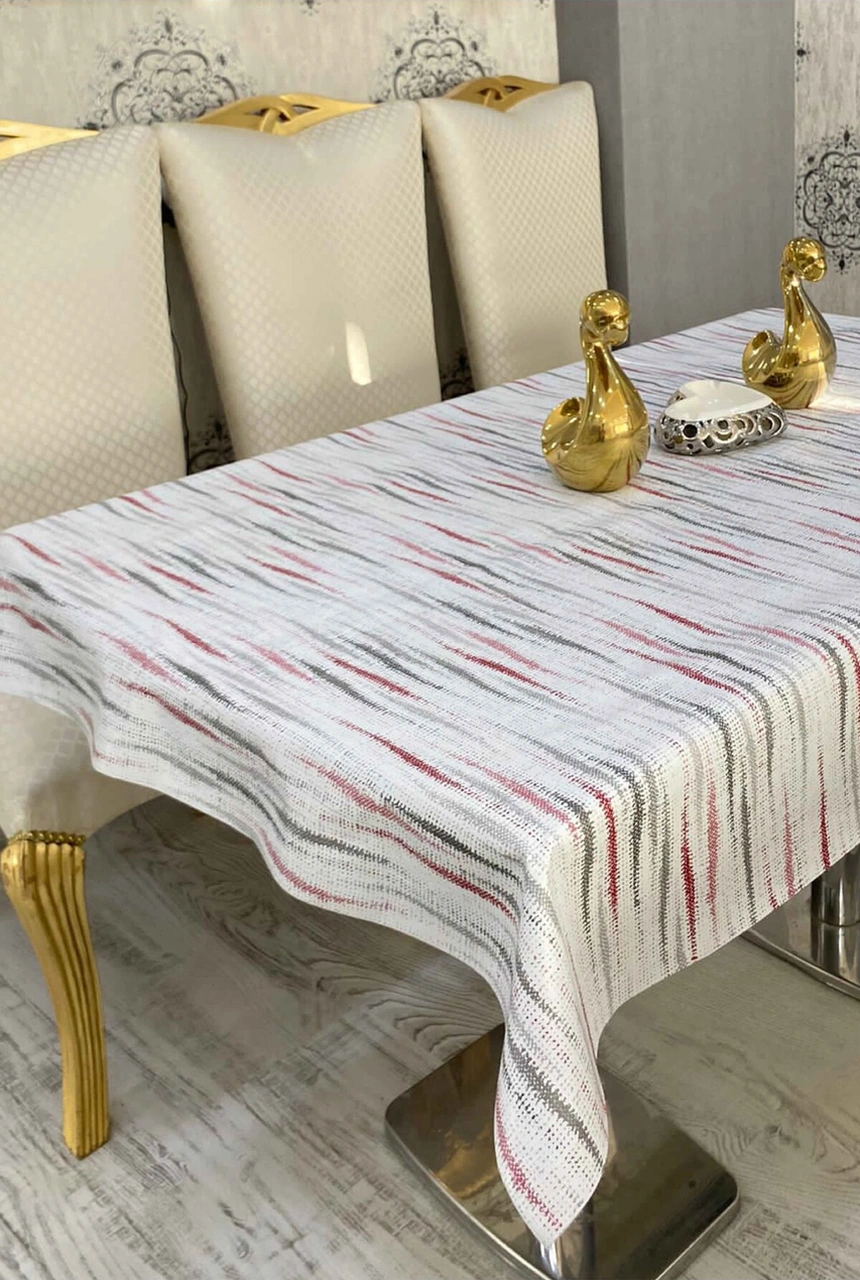 Rona Home Pvc Kaymaz Elyaf Tabanlı Silinebilir Masa Örtüsü Su Geçirmez Muşamba Sofra Bezi Tüm Çeşitler Kırmızı Gri Beyaz