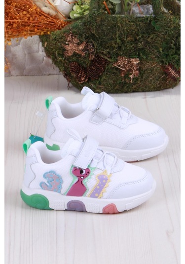 Vicco 346.b25y.160 Beyaz Yeşil Number Işıklı Kız Çocuk Ayakkabı Beyaz - Yeşil