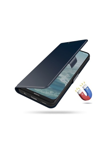 Joyhub Nokia G20 Için Pu Deri Kart Tutucu Yuvası Telefon Kılıfı Çift Manyetik Toka Standı Kapak Çevirin - Mavi Mavi Yok Havalandırma D5w3s1