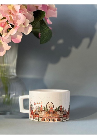 Yılbaşı Christmas Temalı Kupa Bardak Beyaz