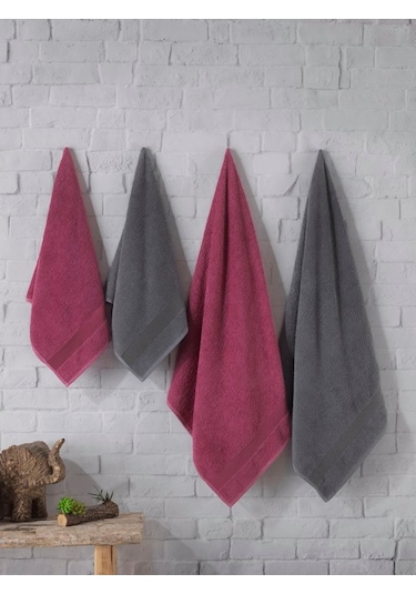 Güvenal Gala Banyo Havlusu Havlu Seti I Hamam Seti I Çeyiz Seti Antrasit