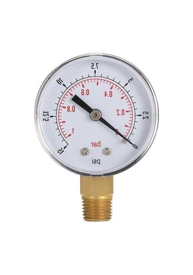 Besthome1 50mm Su Basınç Göstergesi - 0-15psi / 0-1bar, 1/4 Npt, Havuz Filtre Basınç Ölçer