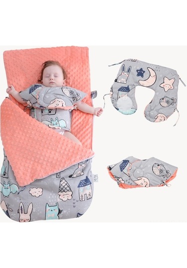 Diğer Reedark Yumuşak Pamuklu Bebek Uyku Tulumu - Kapüşonlu, Yenidoğan İçin Sıcak Ve Rahat Turuncu Turuncu