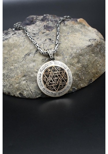 Hz. Süleyman Mührü 925 Ayar Gümüş Kolye Kral Zincir 2mm 902414 Gümüş