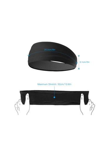 Vkemall Erkek Spor Bandı Siyah+gri 2'li Paket - Teri Emici, Kaymazsız, Uv Koruyucu, Elastik Ve Rahat Kumaş Kırmızı