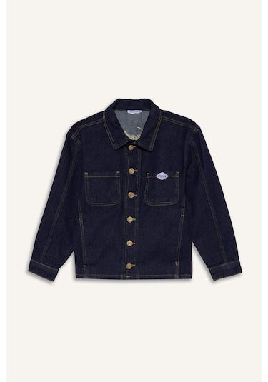 Defacto Erkek Çocuk Düğmeli Denim Ceket G4378a826spbe278 Mavi-be278