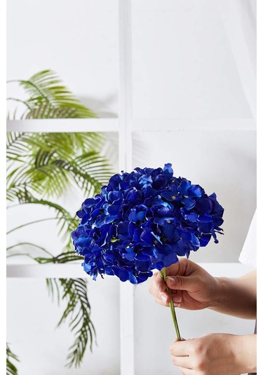 Hangfox 10 Adet Mavi Ipek Hortensya Yapay Çiçek, 54 Yapraklı Saplı, Nikah/parti/ev Dekorasyonu, Dıy Çiçek Dizaynı