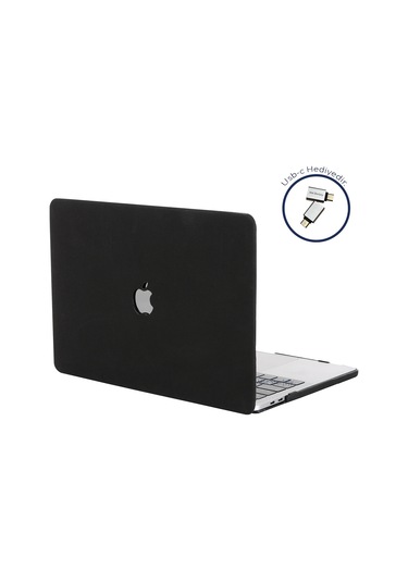 Macbook Uyumlu Air M1 Kılıf 13 İnç Kumaş Kaplama Goat Touchıd'li M1 Air A2337 A2179 A1932 İle Uyumlu Siyah