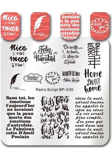 Stamper Desen Plakası Retro Scrıpt X30