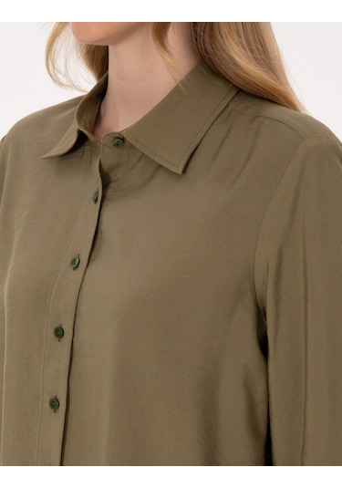 Pierre Cardin Kadın Haki Gömlek Desenli 50318219-vr027 Haki