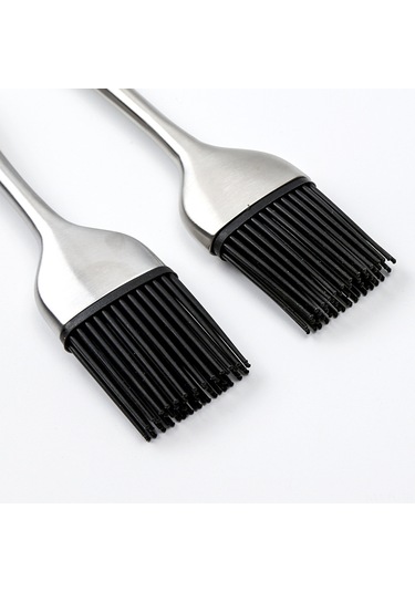 Lemestar Büyük Boy Ergonomik Paslanmaz Çelik Kolu Silikon Barbekü Fırça - 230 C Isı Dayanıklı, Yıkama Kolay, Sosu Ve Marinatı Düzenli Dağıtmak İçin Çok Renkli