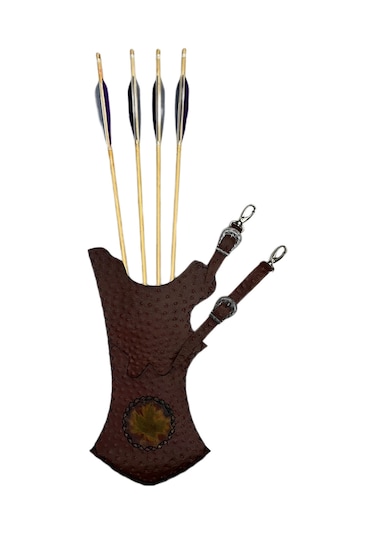 Gerçek Deri Ok Çantası - Tirkeş - Geleneksel Okçuluk Tirkeş