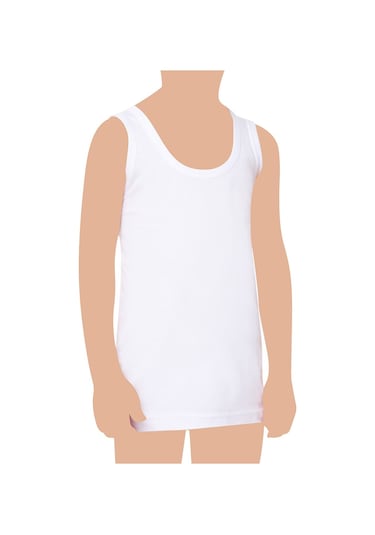 Tutku Erkek Çocuk Ribana Atlet 6'lı Paket Beyaz