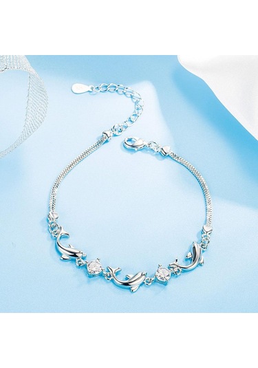 Beyaz Küçük Yunus Ametist Bileklik Hediyesi Beyaz