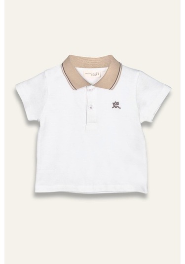 Erkek Çocuk Polo Yaka T-shirt - Ekru Ekru