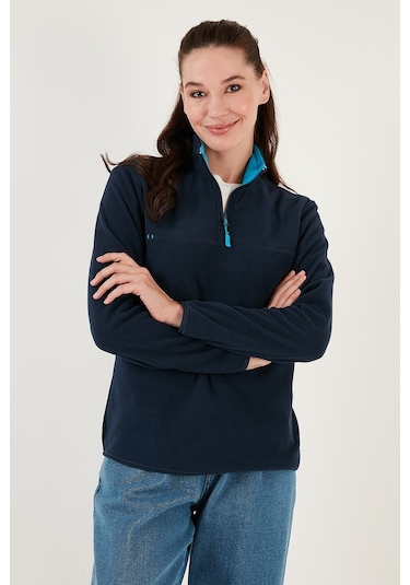 Lela Slim Fit Yumuşak Dokulu Anti-Pilling Tüylenme Yapmayan Yarım Fermuarlı Bayan Polar 5907000 Lacivert Lela Slim Fit Yumuşak Dokulu Anti-Pilling Tüylenme Yapmayan Yarım Fermuarlı Bayan Polar 5907000 Lacivert