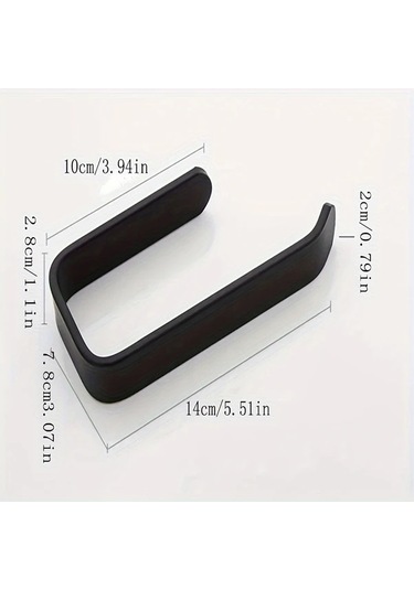 Sunshine011 Kendinden Yapışkanlı Siyah Duvar Kağıt Havlu Askısı - Mat Siyah, Delme Ve Vida Yok Siyah