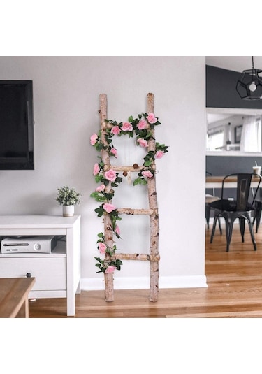 Yapay Çiçek Sarkan Ve Dolanan Sarmaşık Pembe Gül Yapay Sarmaşık 200cm
