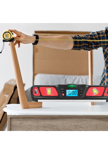 Vkemall Dijital Açı Ölçer Magnetlı Paslanmaz Çelik - Yükseklik/eğim Ölçümü, Geri Aydınlatmalı Ekran, Veri Kilidi Fonksiyonu