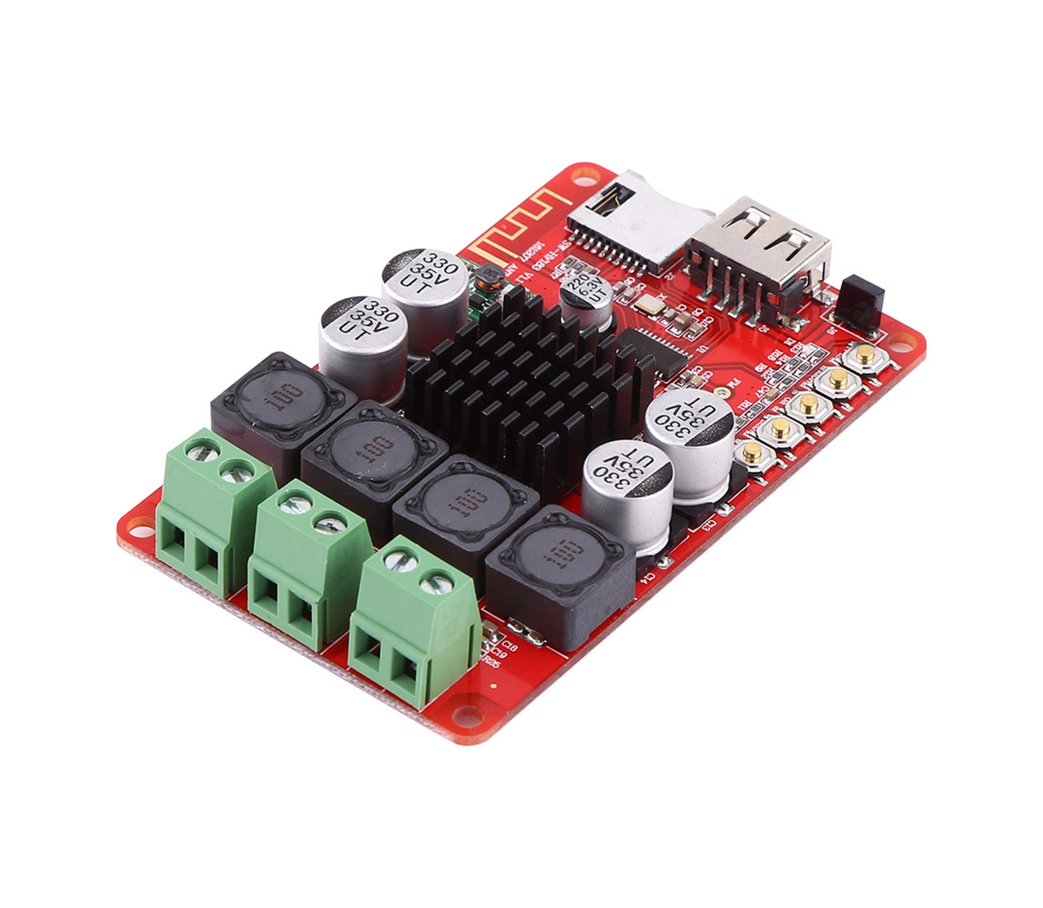 Tenfowee Tpa3116 Bluetooth Ses Amfi Kartı 50w+50w, Uzak Kumanda, Mikrofon Desteği, Usb/tf Kart, Flac/wav/mp3 Çalma, Isı Dağıtıcı - Hf183