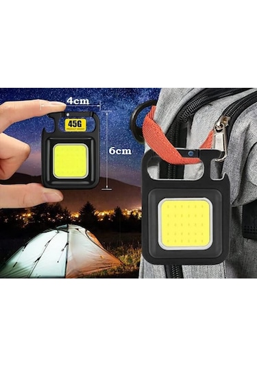 Cob Mini Led El Feneri Karabinalı Mıknatıslı Su Geçirmez 800mah