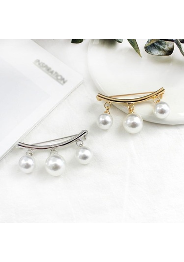 Kore Basit İnci Sevimli Broş Kadın Aksesuarları Kpop Kadınlar İçin Broşlar Pins Emaye Pin Takı Altın