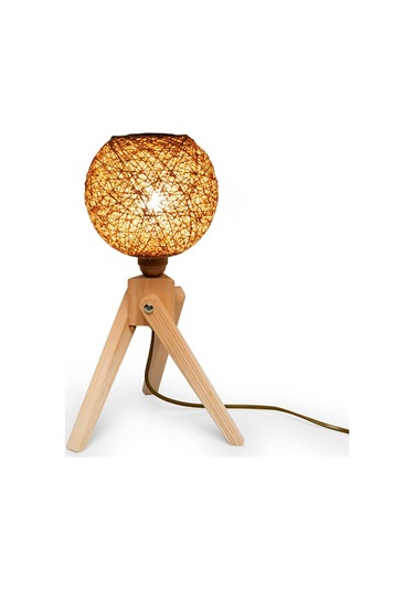 Tek-iş Abajur Masa Lambası Tripod Ahşap A-3102