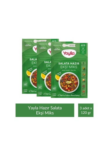 Yayla Salata Hazır Ekşi Miks 120 Gr X 3 Adet