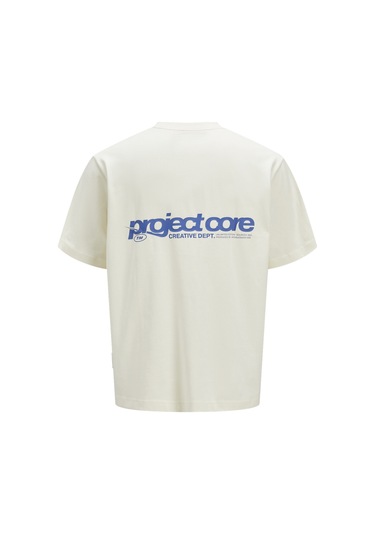 Jack & Jones Erkek Gögüs Ve Sirt Baskili Tişört - Union - 12273442 Sweet Corn Çok Renkli